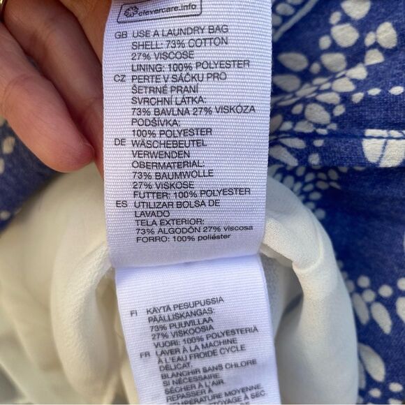 &Other Stories Cotton Blend Coffee Bean Blue Floral Maxi Dress size 0 - Picture 7 of 10